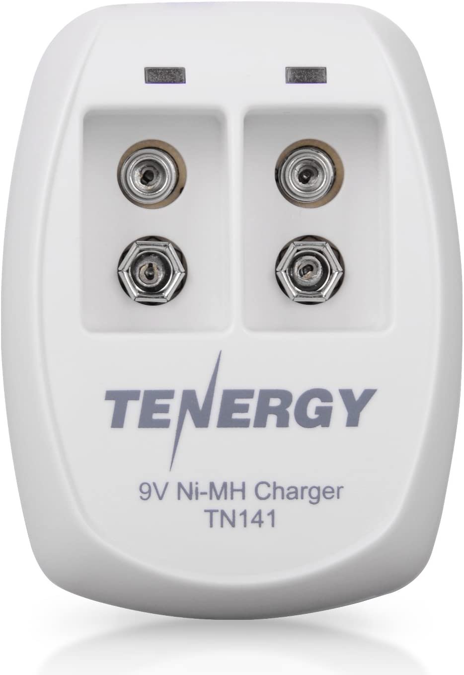 Tenergy TN141 Smart Charger for NiMH 9V Rechargeable Batteries, 9V Cells Battery Charger, 9 Volt NiMH Batteries Charger, 2 Slot 9V Fast Charger for Smoke Detector