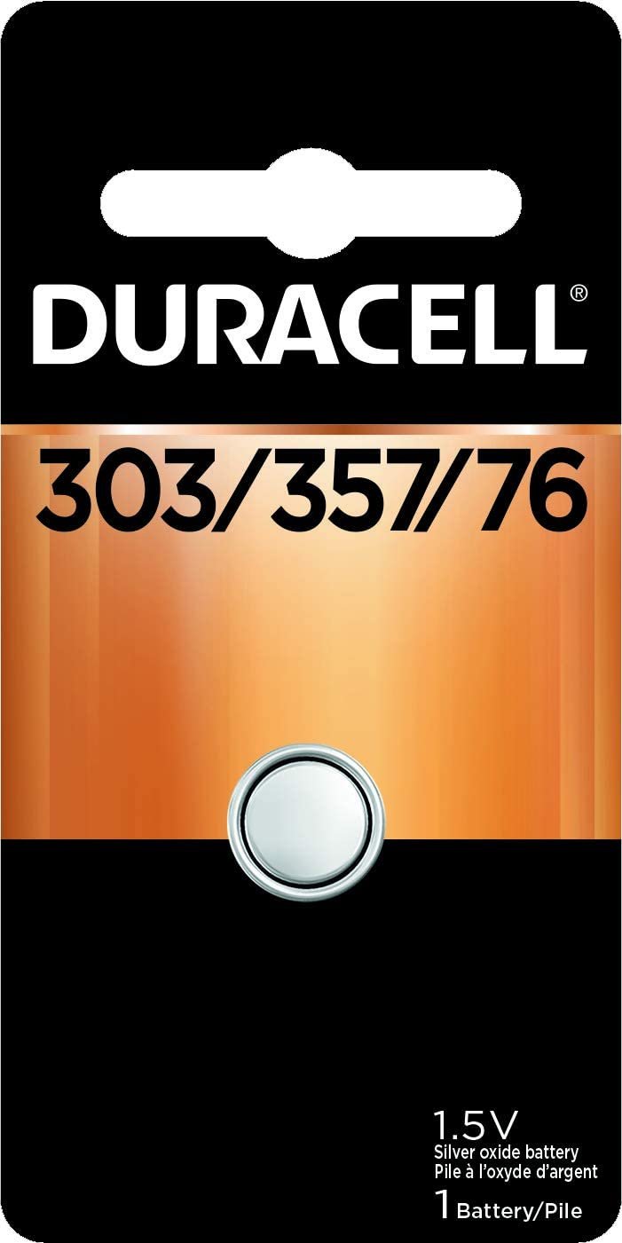 Duracell Silver Oxide Button Batteries 357 - equivalent to SR43, SR43W, SR43SW, 301, 386, D301/386, V301, V386, SR1142