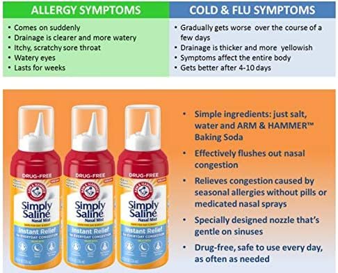 Simply Saline Adult Nasal Mist, Original, Pack of 3, 4.25 Oz Each