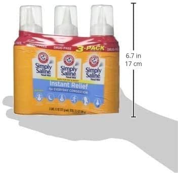Simply Saline Adult Nasal Mist, Original, Pack of 3, 4.25 Oz Each