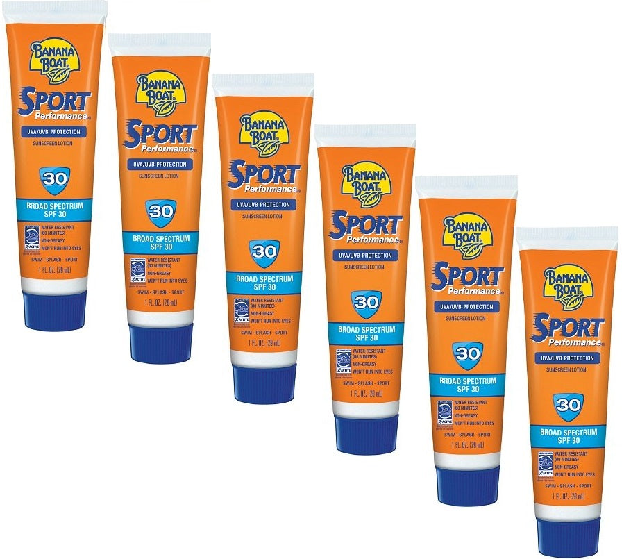 Banana Boat Sport Performance Sunscreen Lotion 30 Spf 1 oz (Pack Of 6)