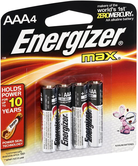 Energizer AAA Alkaline MAX Batteries (4 Pack)