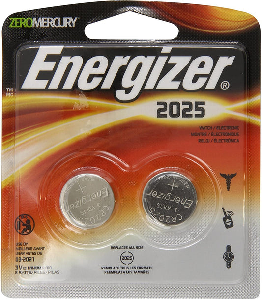 Energizer 2025BP-2 Lithium Button Cell Battery (2 Count)