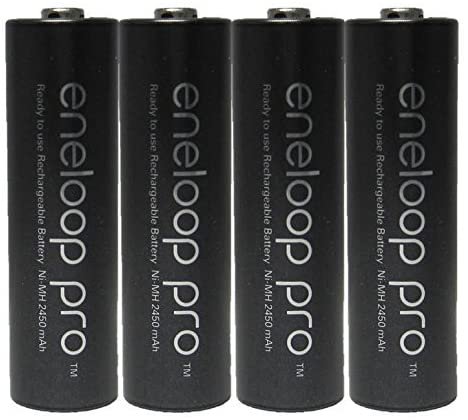 Eneloop 0B-EYUA-4XDI Pro AA High Capacity Ni-MH Pre-Charged Rechargeable Battery with Holder Pack of 4